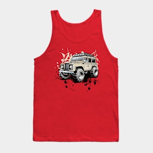 Off-Road 4x4 Vehicles in Graffiti Cartoon Style Tank Top